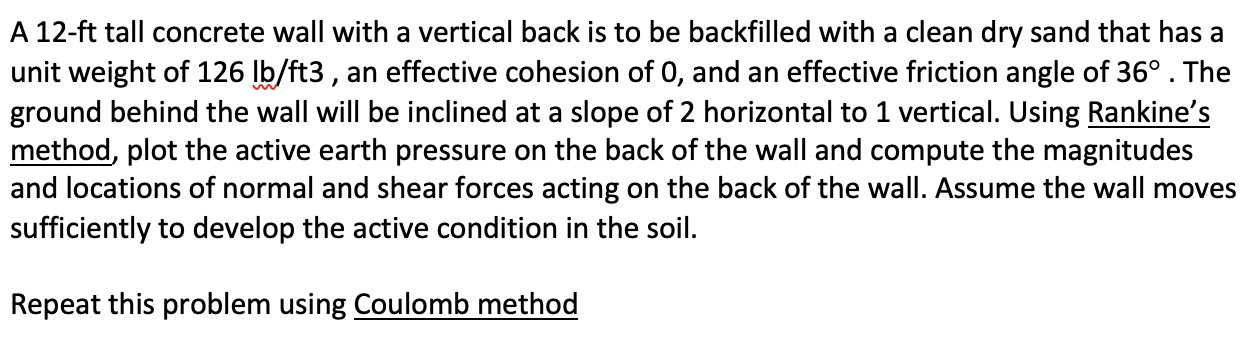 GEOTECH: A 1 2 - f t tall concrete wall with a