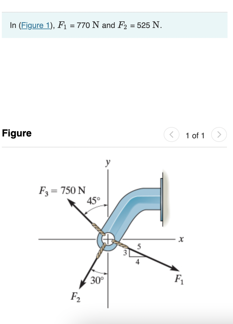 In ( Figure 1 ) , F 1 = 7 7 0 N and F 2 = 5 2 5 N