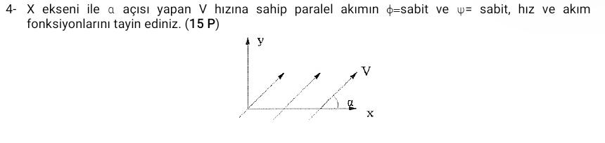 4 - x ekseni ile a a s yapan V h z na sahip