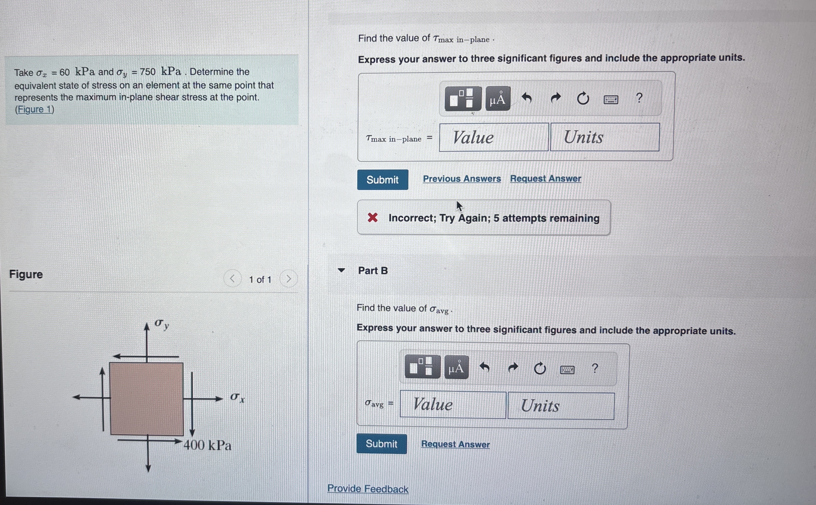 Take x = 6 0 kPa and y = 7 5 0 kPa. Determine the