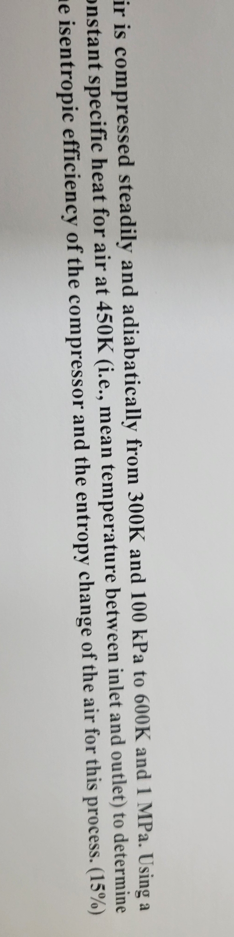 air is compressed steadily and adiabatically from