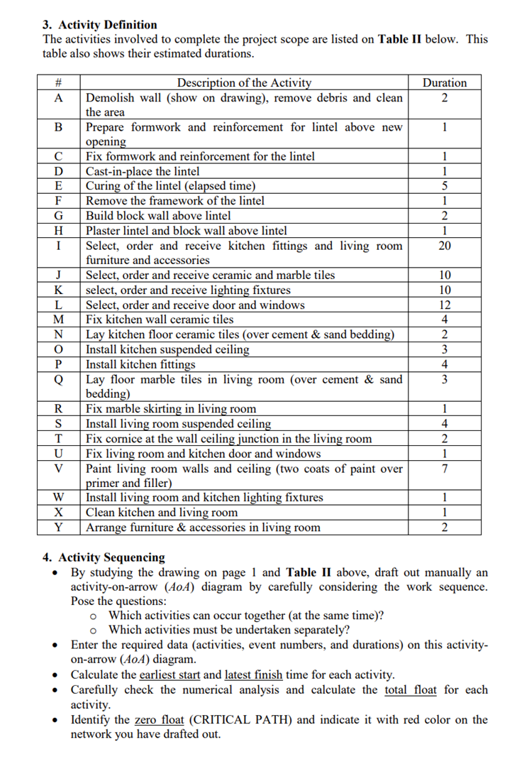 By studying the drawing on page 1 and Table II