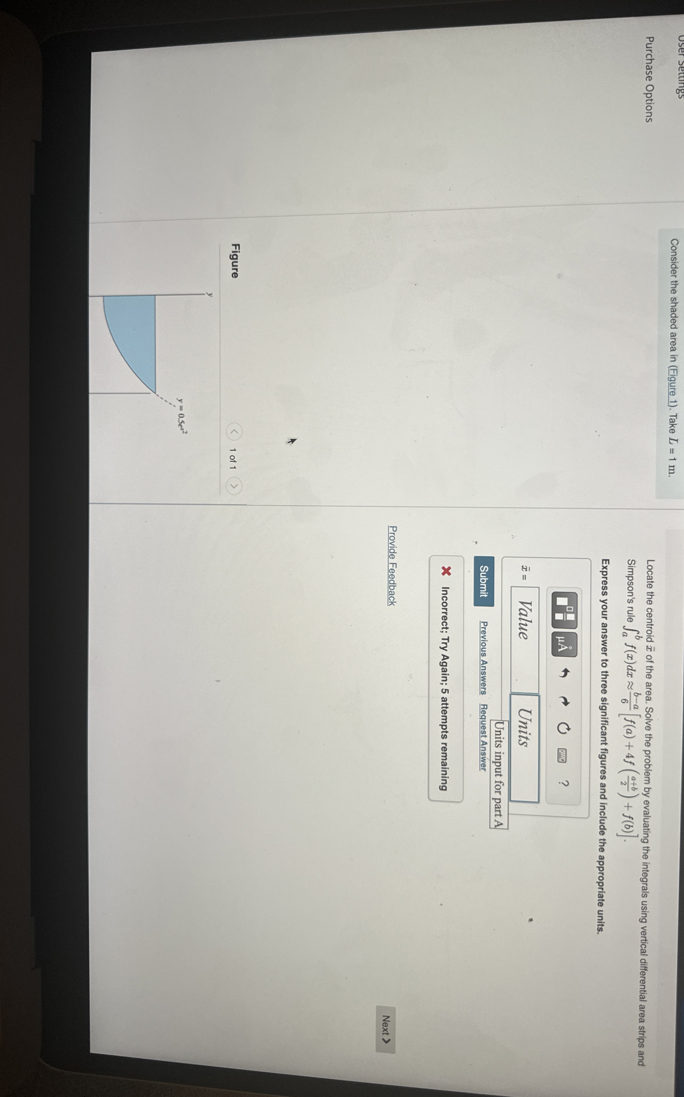 User setungs Purchase Options Consider the shaded