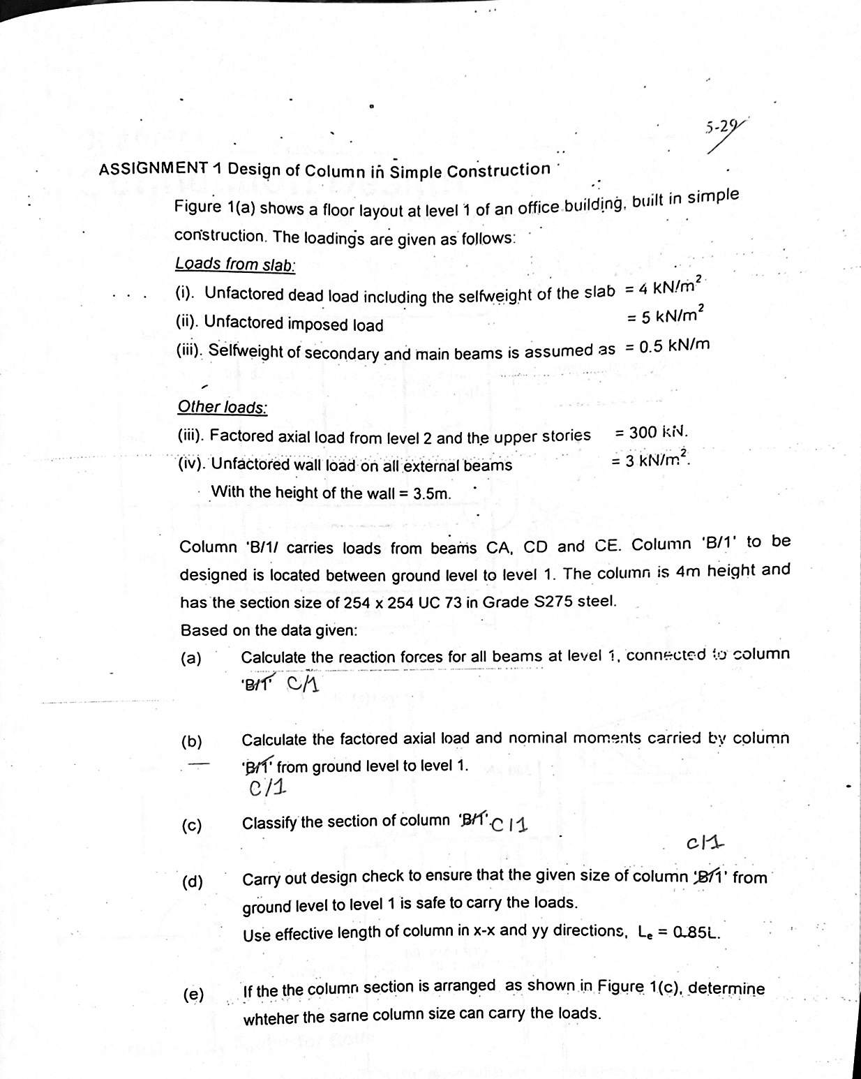 ASSIGNMENT 1 Design of Column in Simple