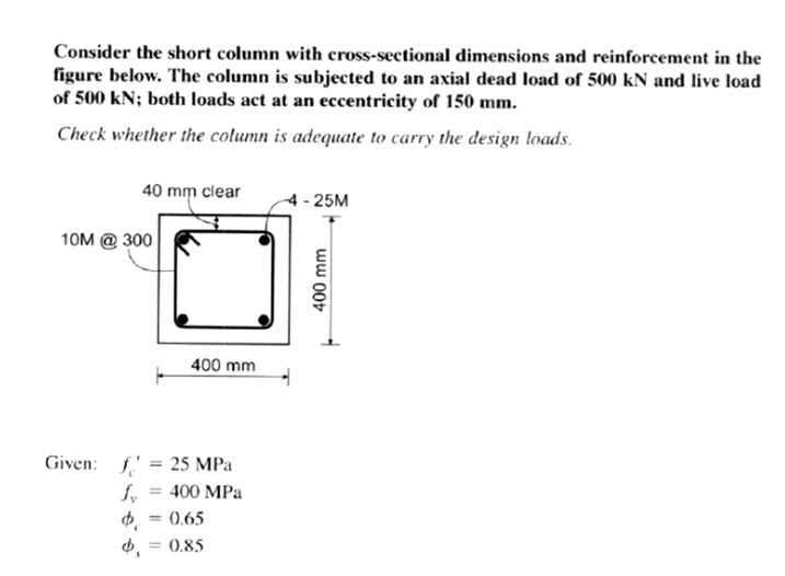 Consider the short column with cross - sectional