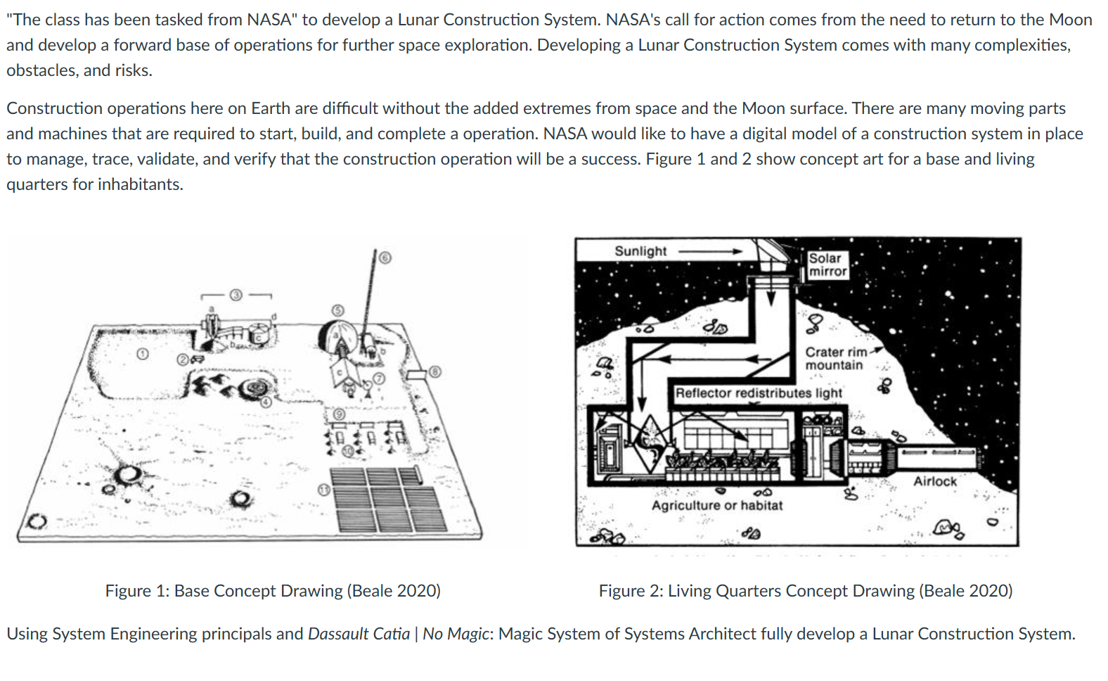 Write a Paper on a 3 D printed object for Lunar