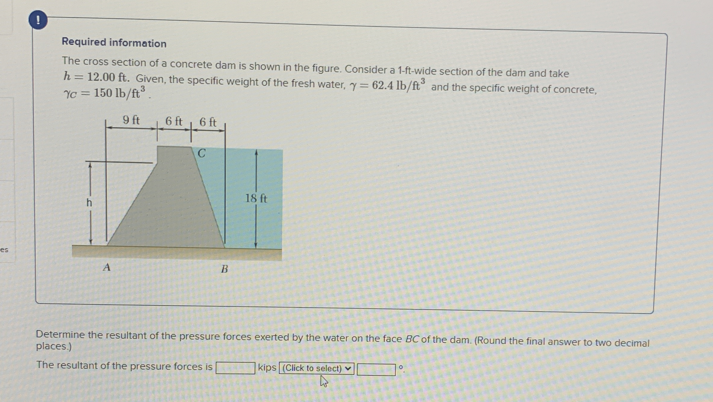 Required information The cross section of a