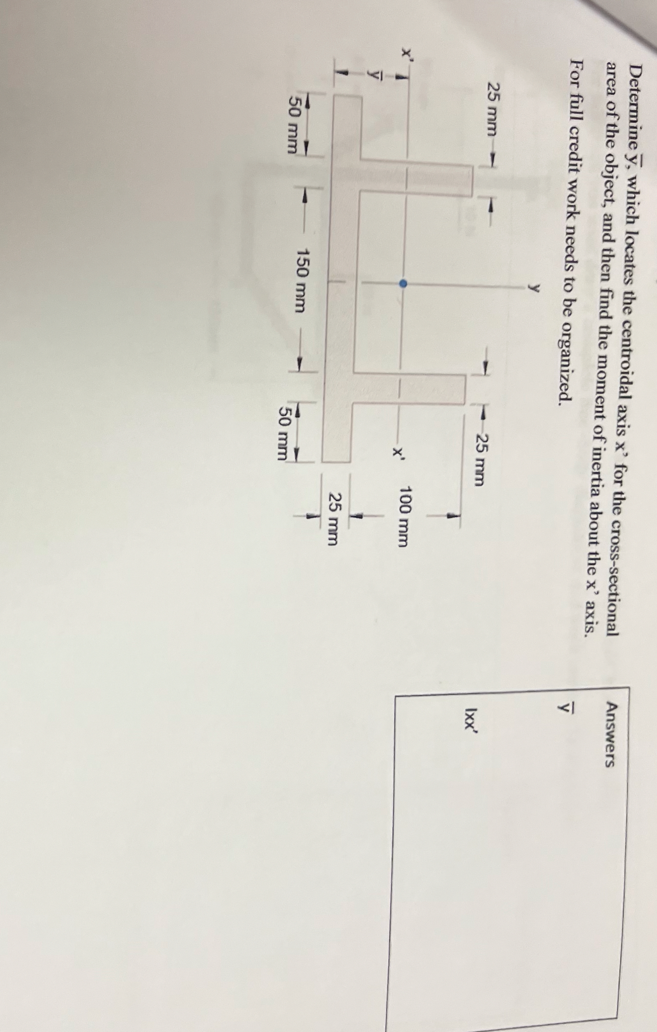Determine ? b a r ( y ) , which locates the