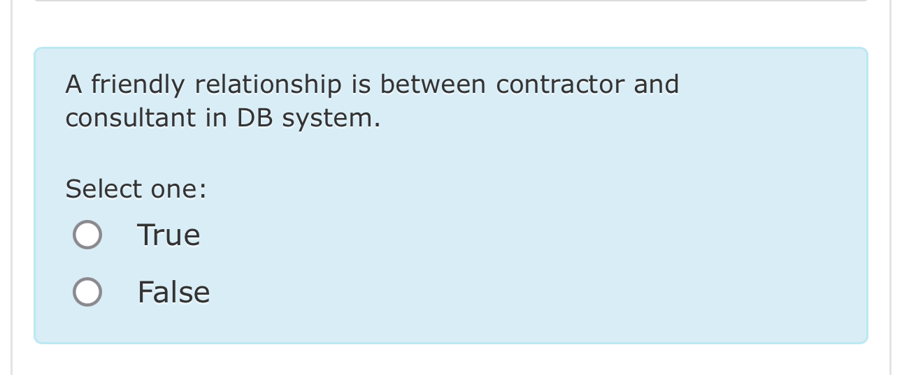 A friendly relationship is between contractor and