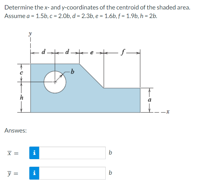Determine the x - and y - coordinates of the