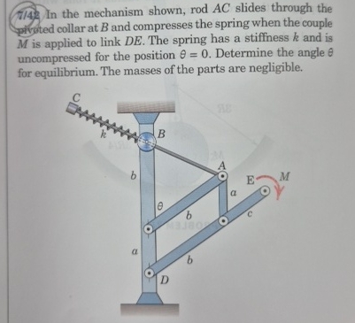 ( 7 1 4 ) In the mechanism shown, rod A C slides
