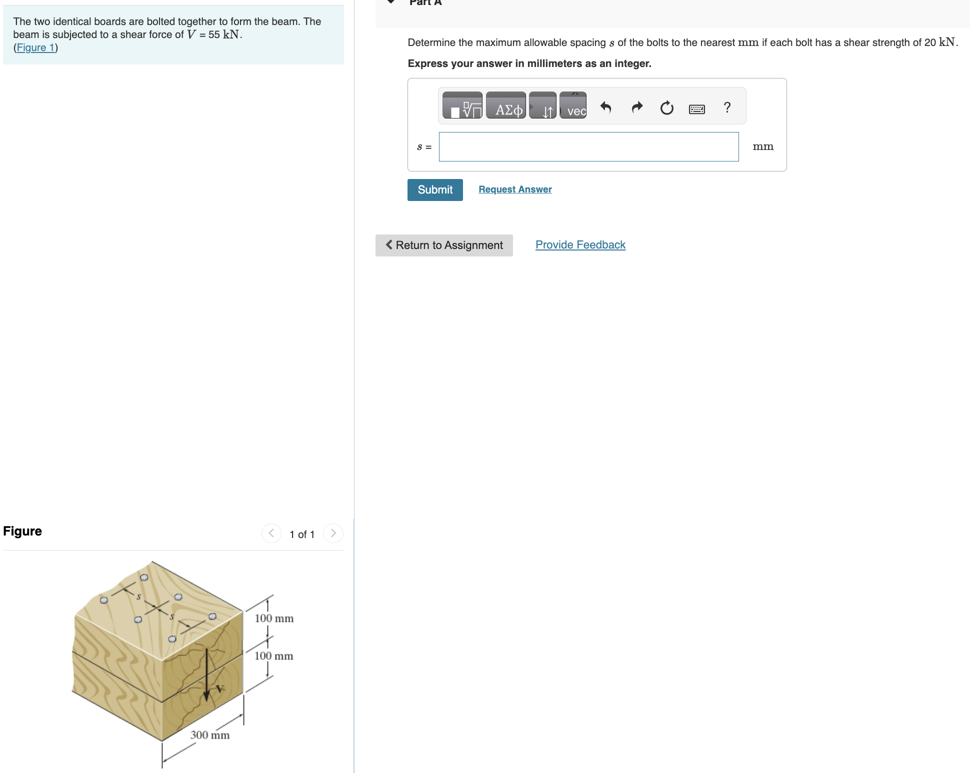 s = Determine the maximum allowable spacing s of