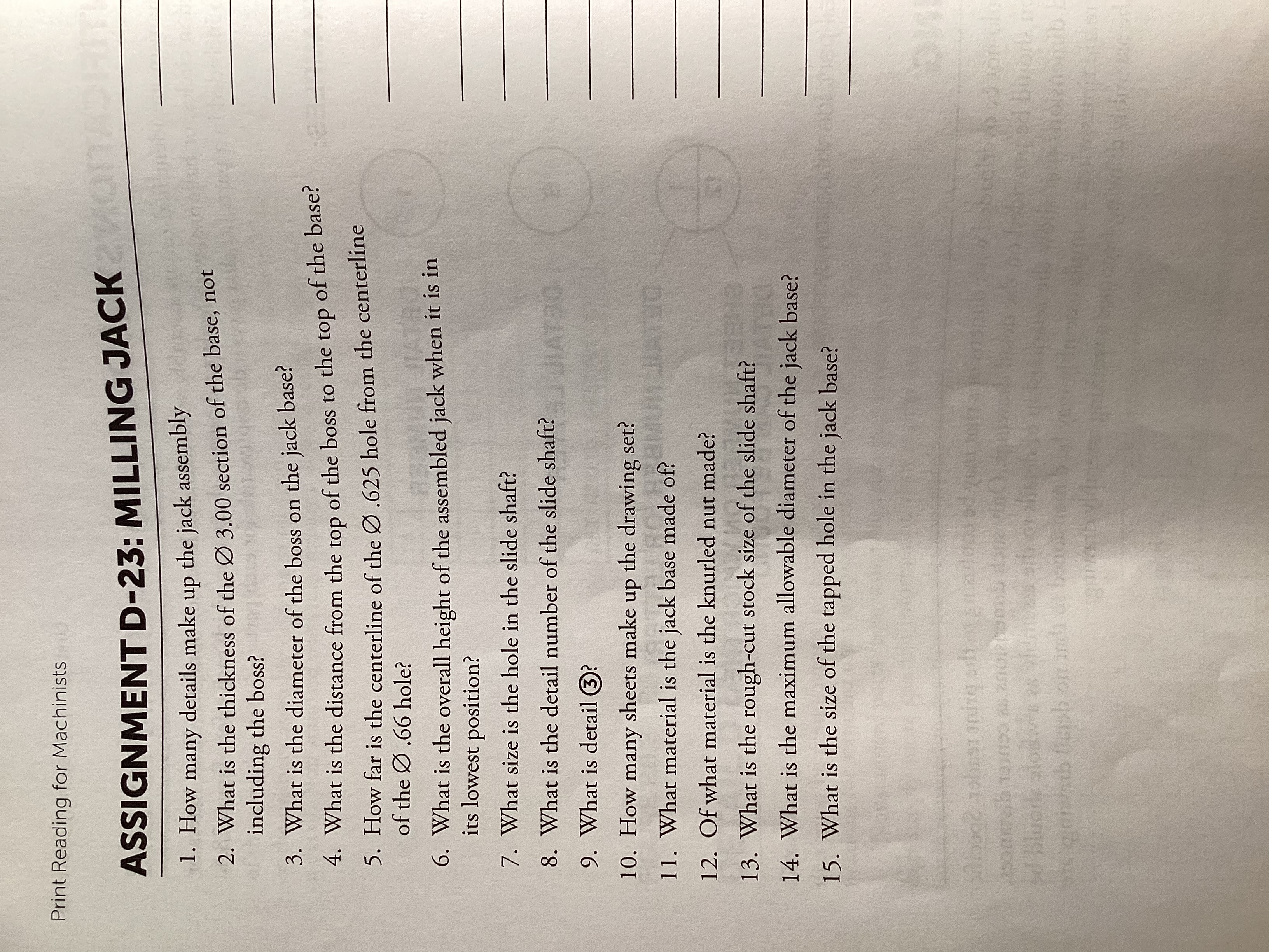 ASSIGNMENT D - 2 3 : MILLING JACK 1 . How many