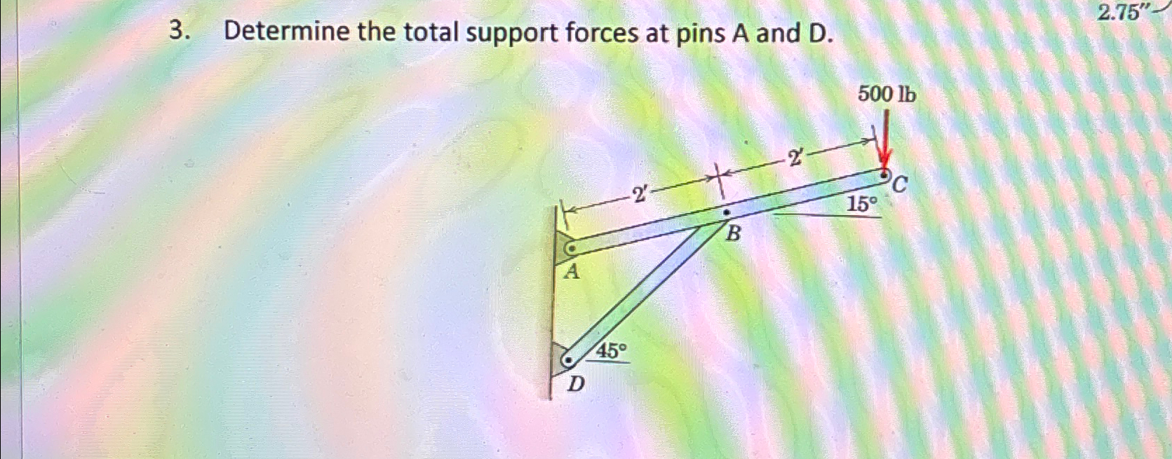 Determine the total support forces at pins A and