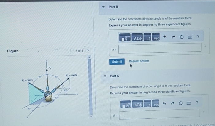 Part B Determine the coordinate direction angle