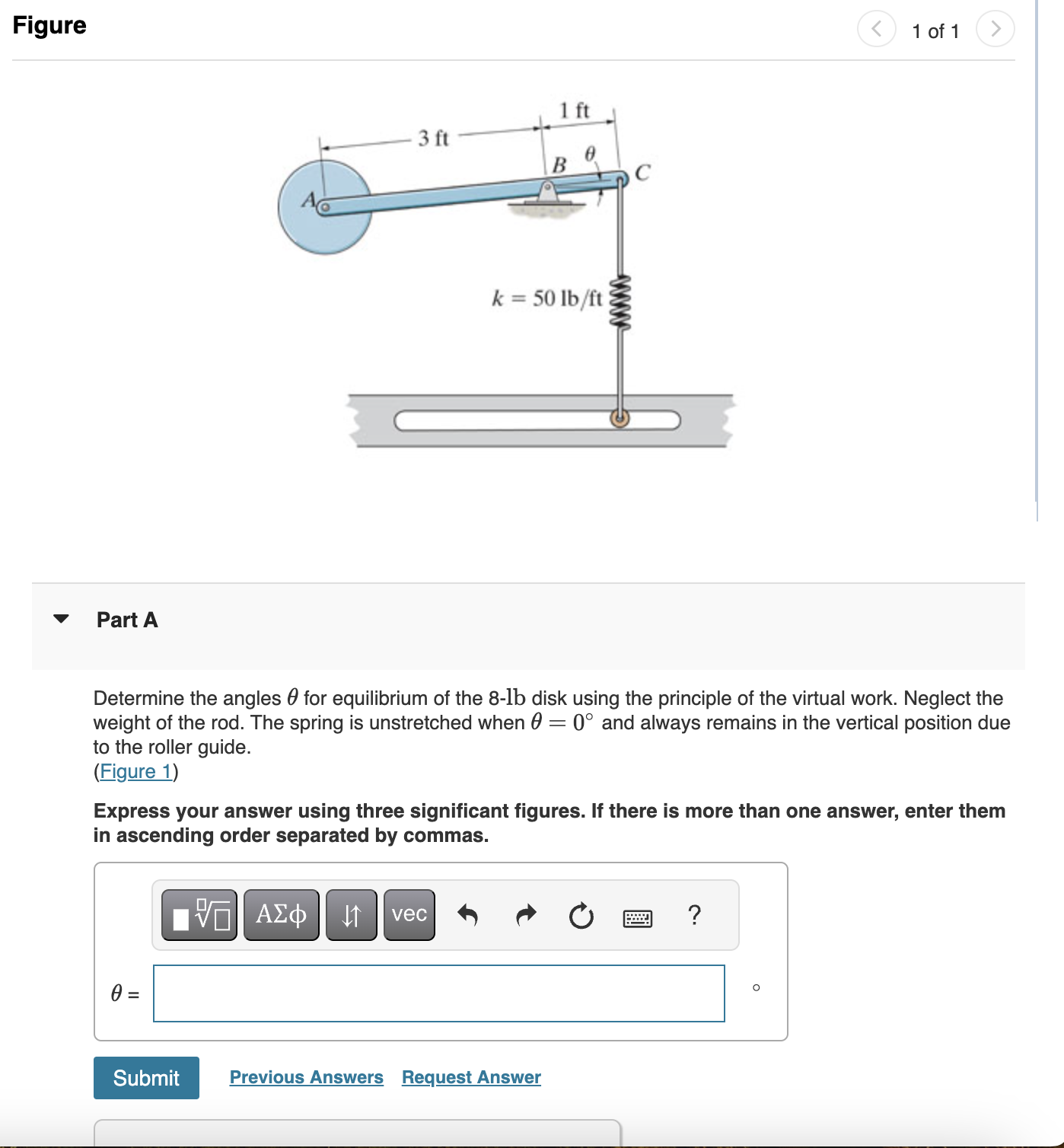 Part A Determine the angles \ ( \ theta \ ) for