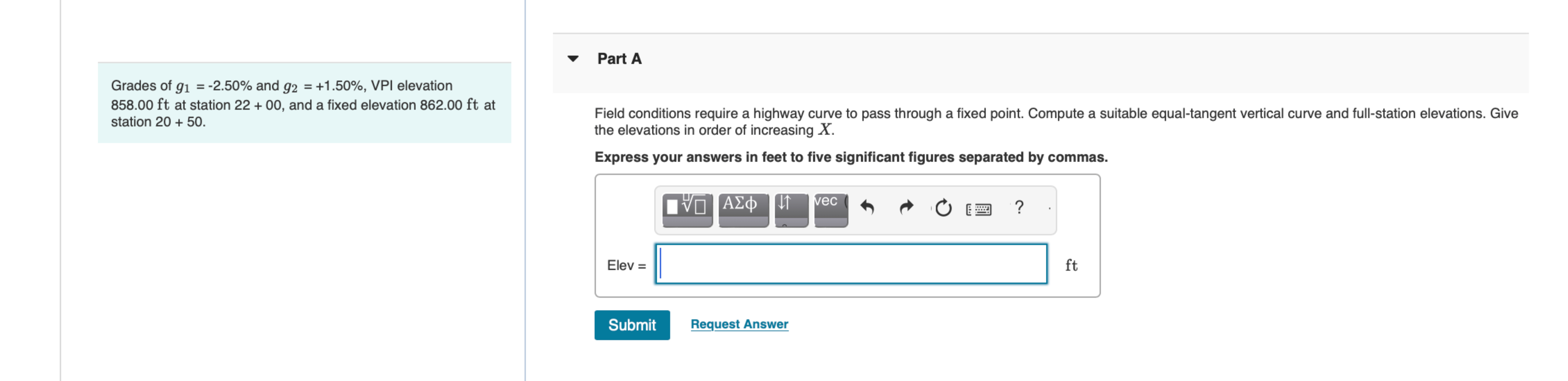 Grades of g 1 = - 2 . 5 0 % and g 2 = + 1 . 5 0 %