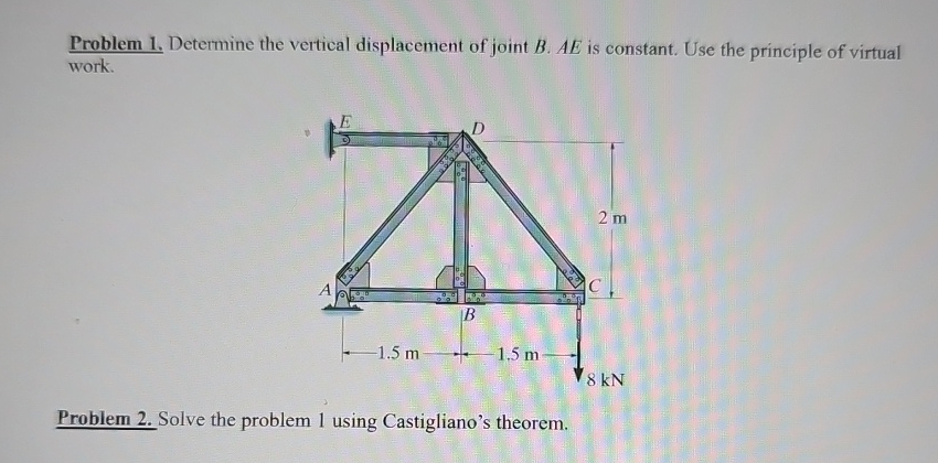 Problem 1 . Determine the vertical displacement
