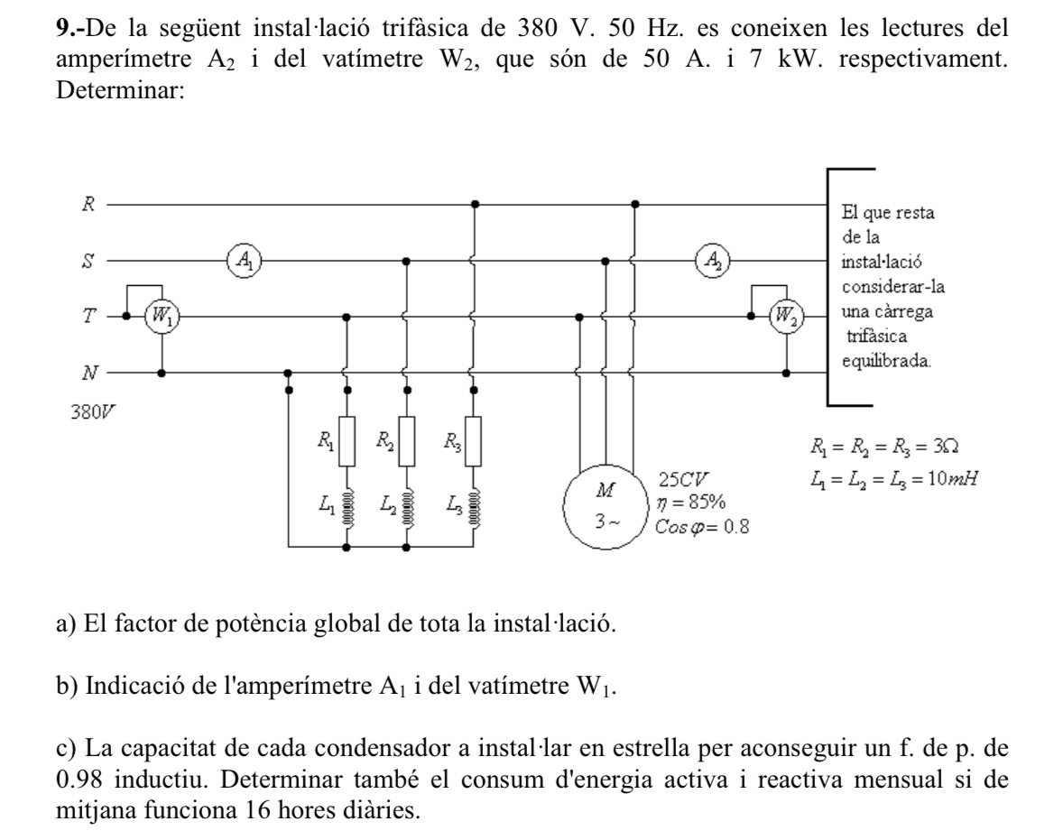 9 . - De la seg ent instal laci trif sica de 3 8
