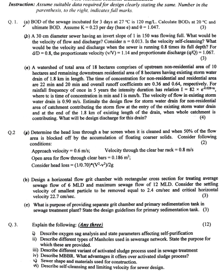 Instruction: Assume suitable data required for