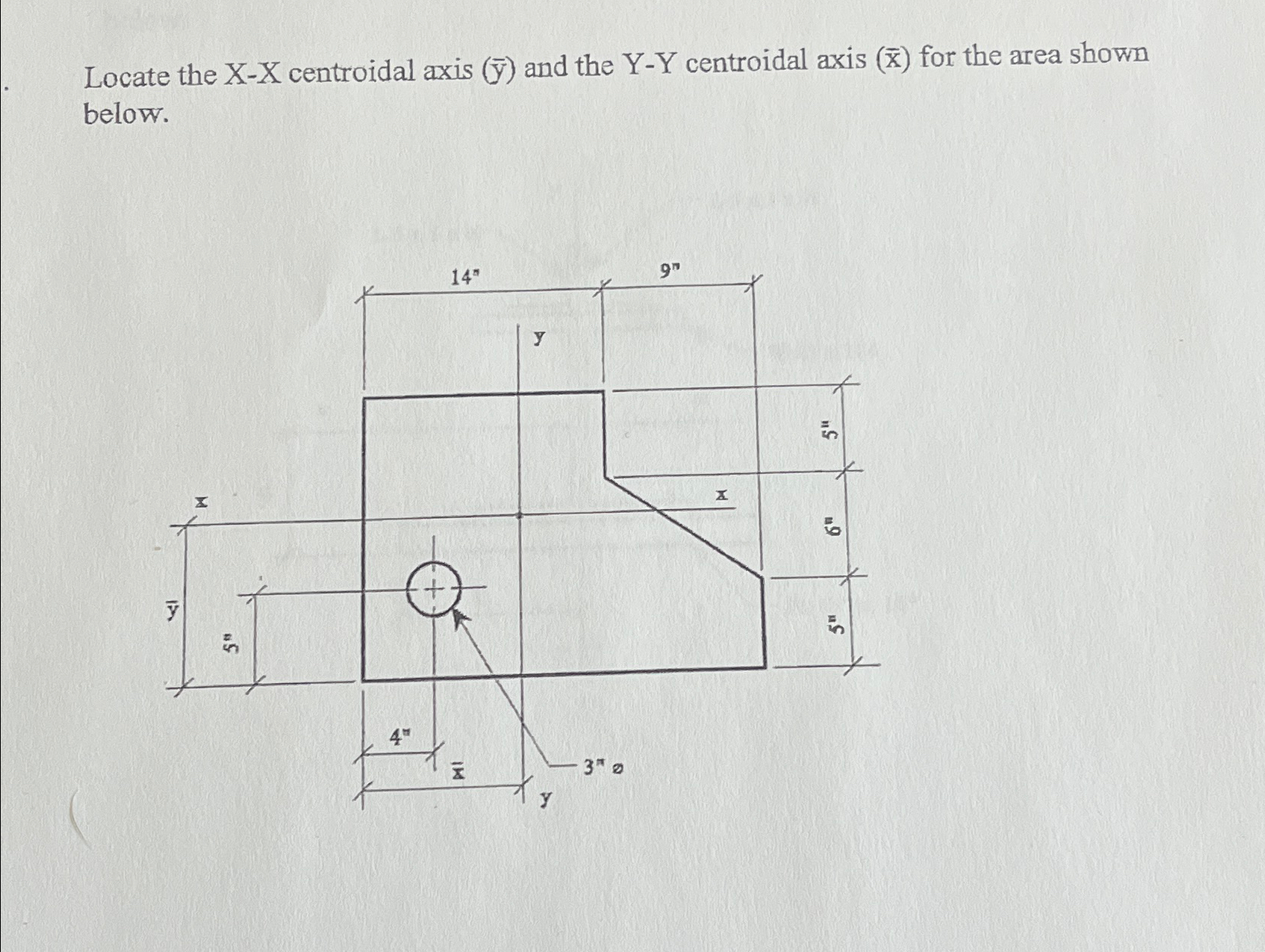 Locate the x - x centroidal axis ( ? b a r ( y )