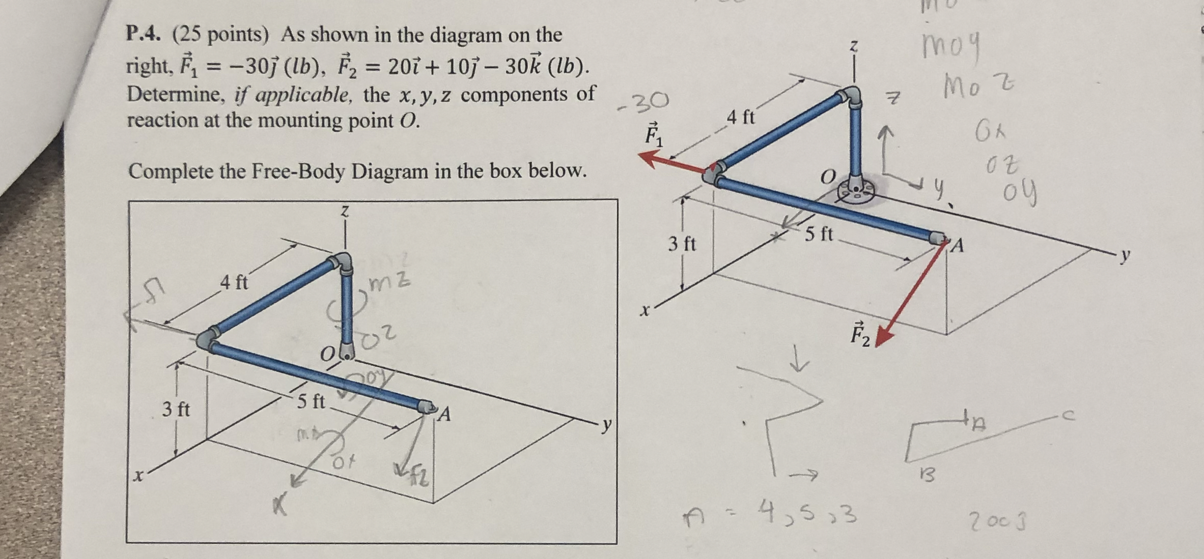 P . 4 . ( 2 5 points ) As shown in the diagram on