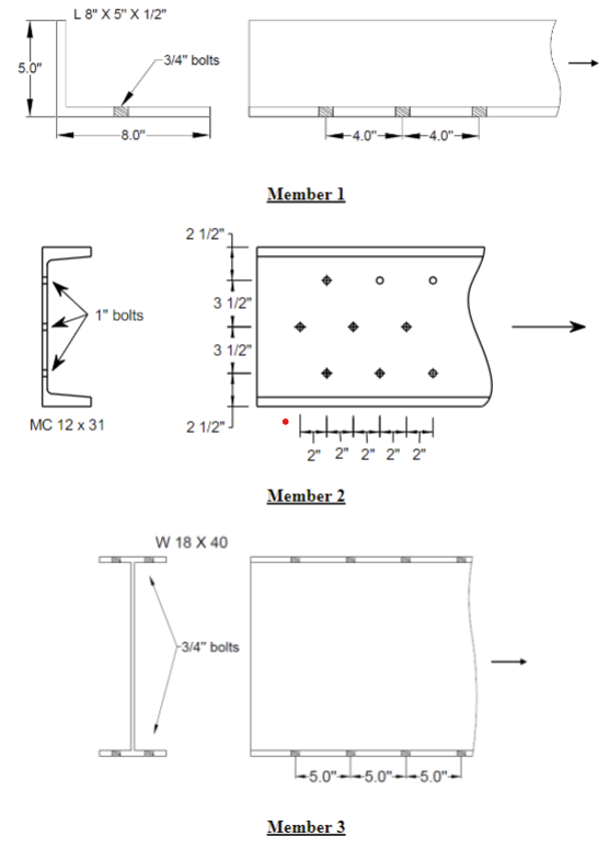 Problem 4 . 1 ) Determine the effective net area