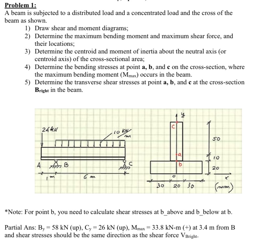 Problem 1 : A beam is subjected to a distributed