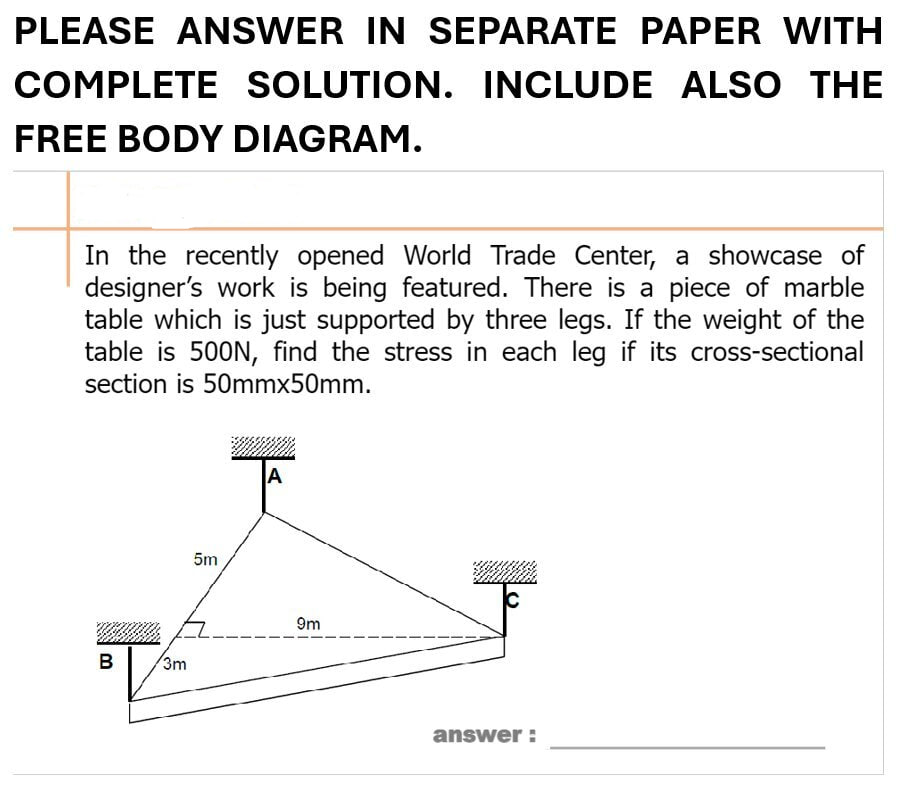 PLEASE ANSWER IN SEPARATE PAPER WITH COMPLETE