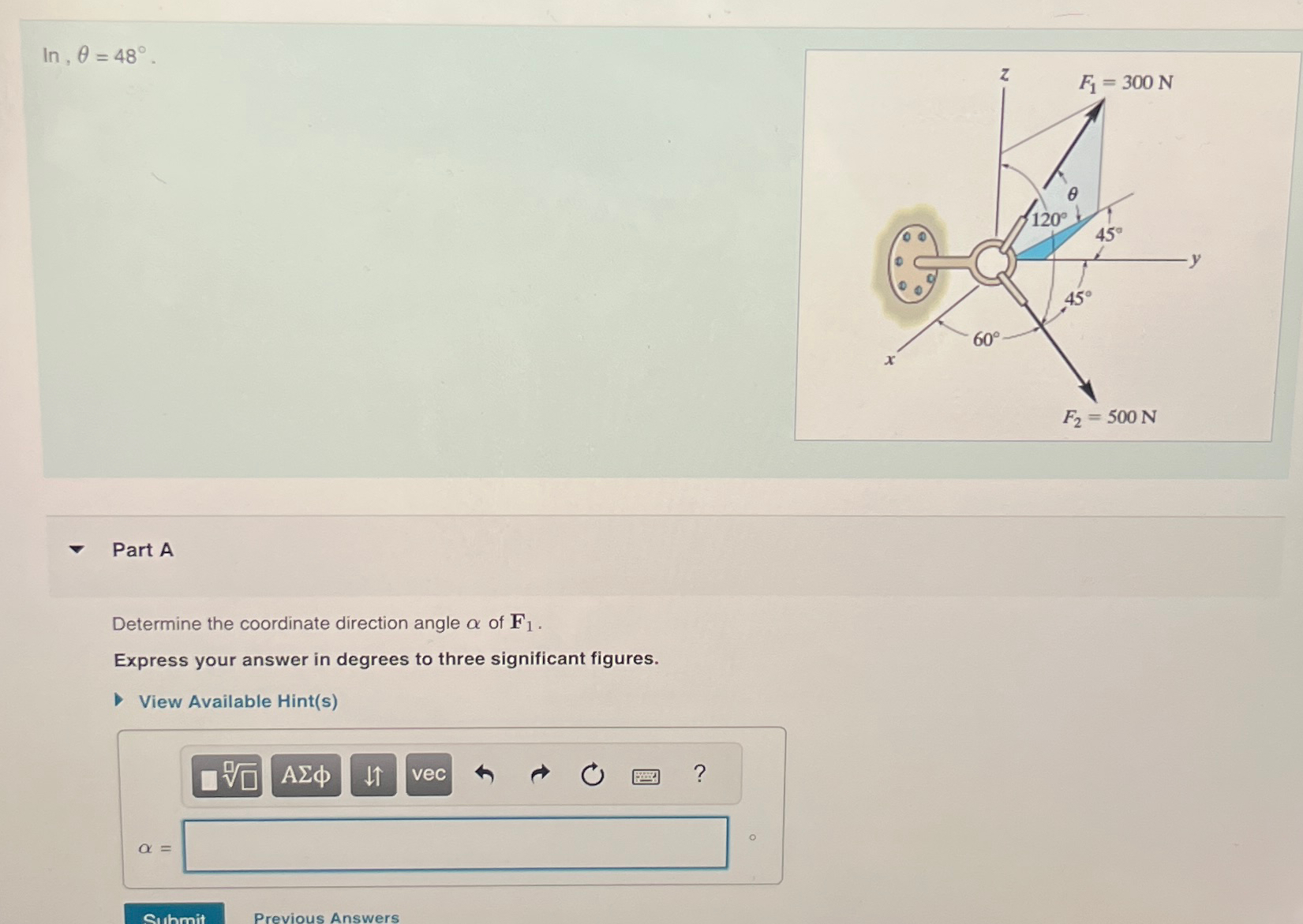 l n , = 4 8 . Part A Determine the coordinate