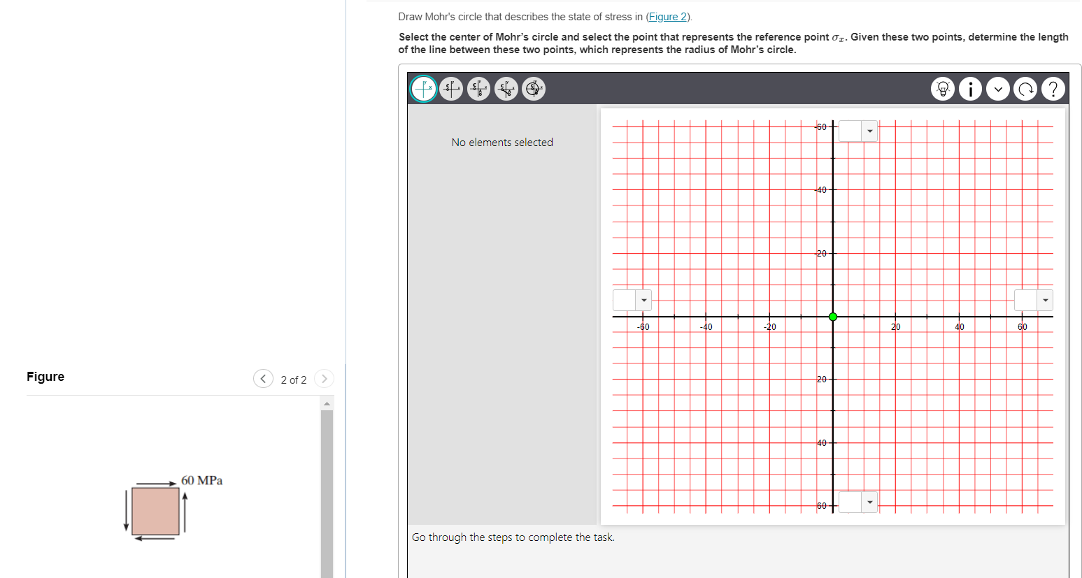 Draw Mohr's circle that describes the state of
