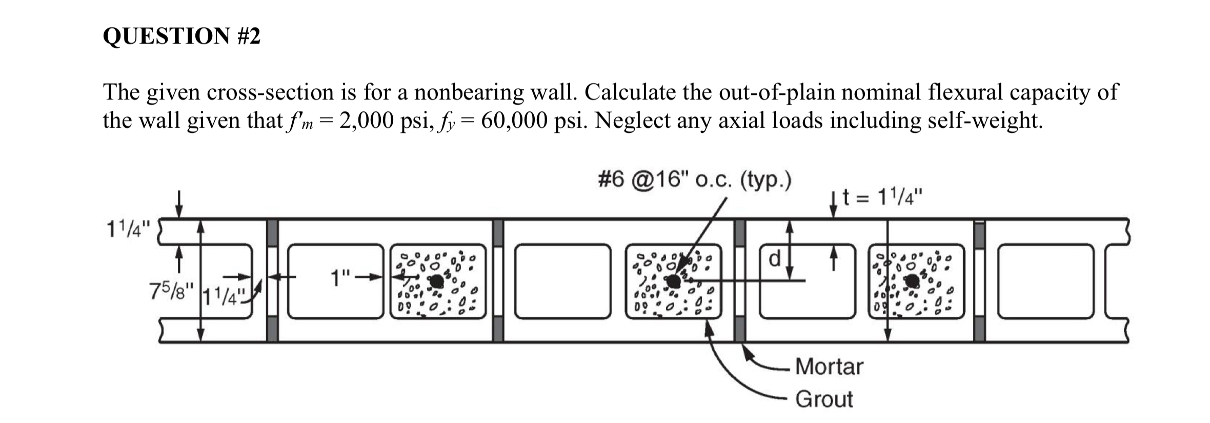 QUESTION # 2 The given cross - section is for a