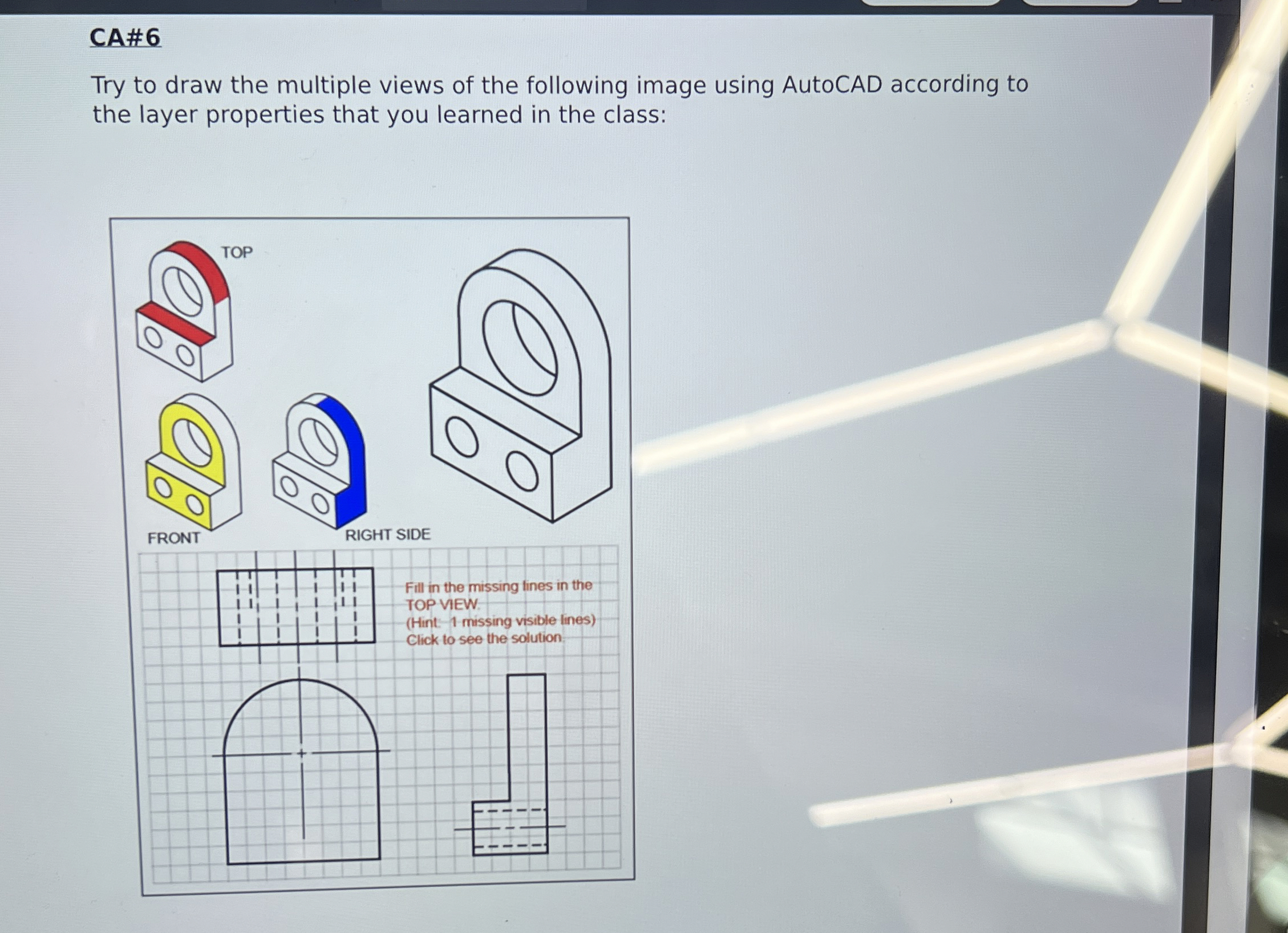 CA# 6 Try to draw the multiple views of the