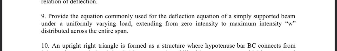 relation of deflection. 9 . Provide the equation