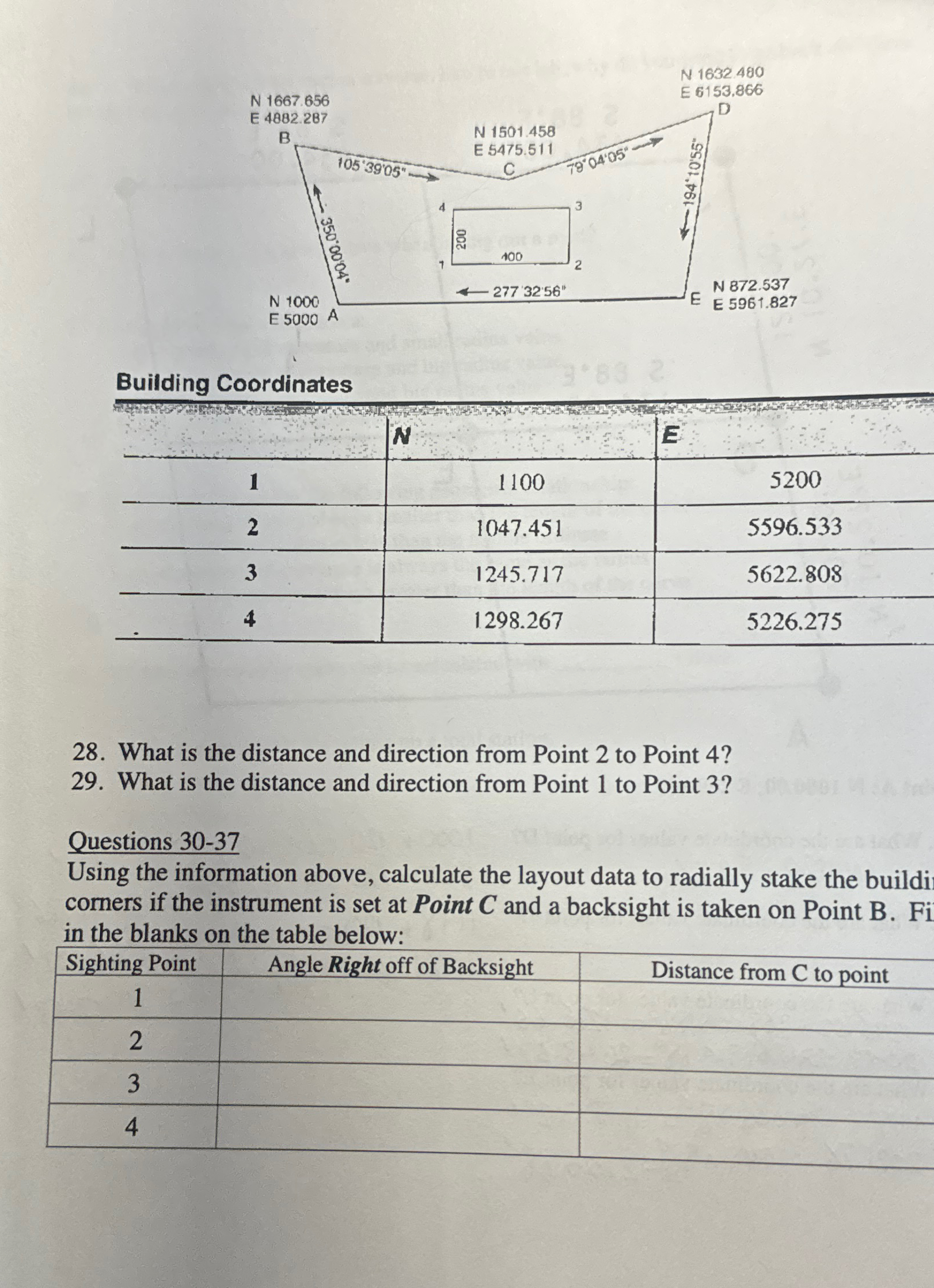 Building Coordinates 2 8 . What is the distance