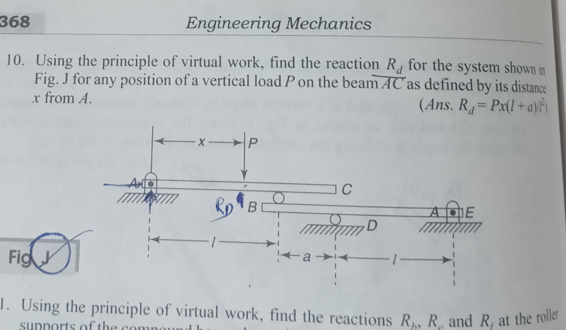 3 6 8 Engineering Mechanics 1 0 . Using the