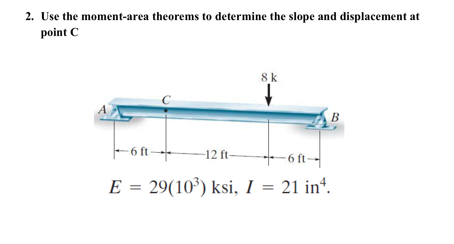 Use the moment - area theorems to determine the