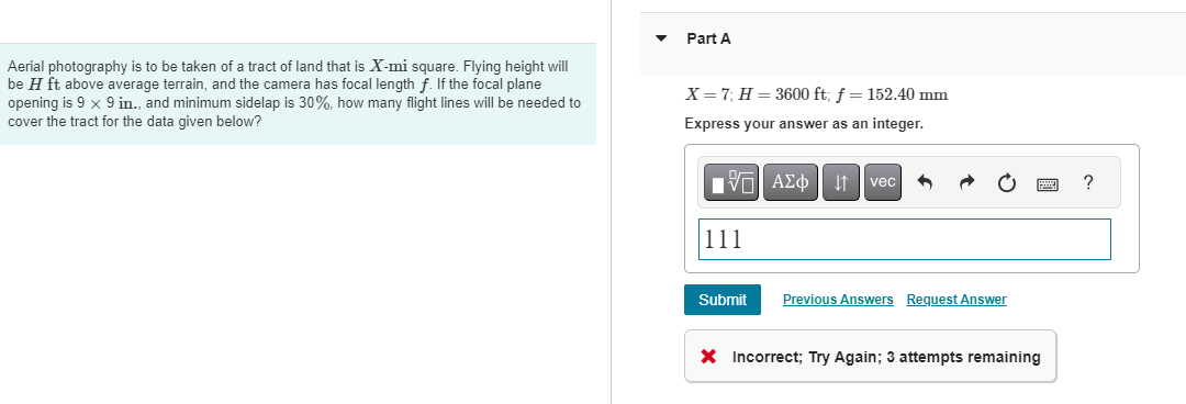 Part A Aerial photography is to be taken of a