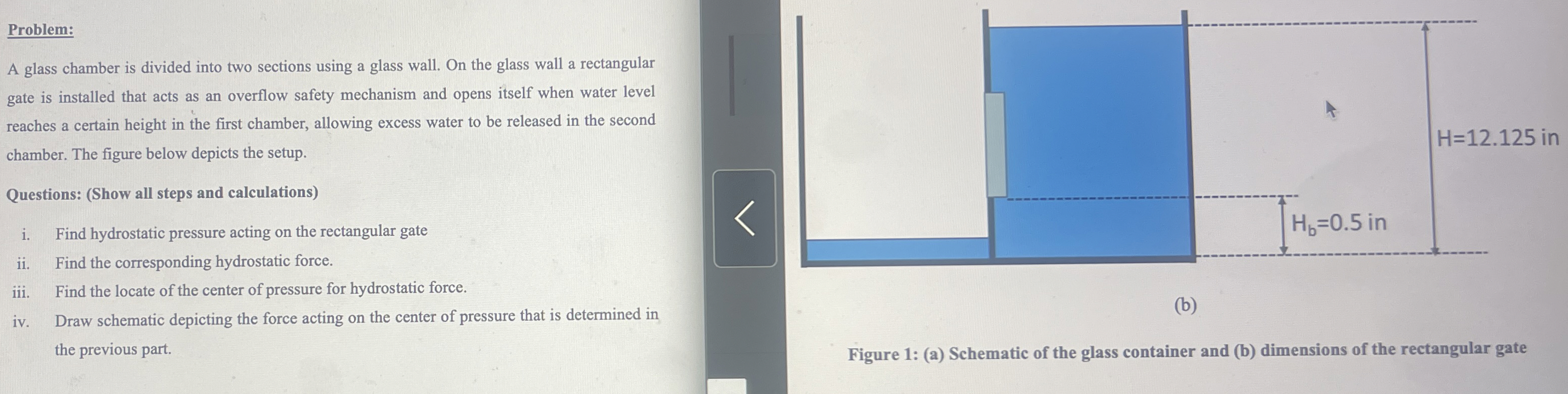 Problem: A glass chamber is divided into two