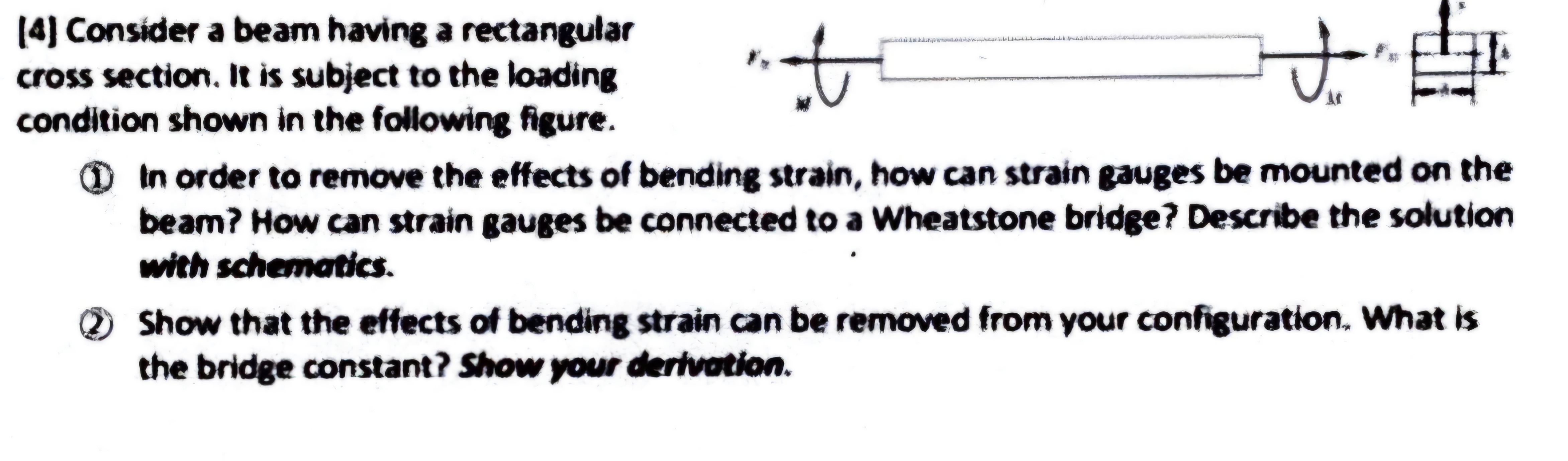 ( 4 ) Consider a beam having a rectangular cross