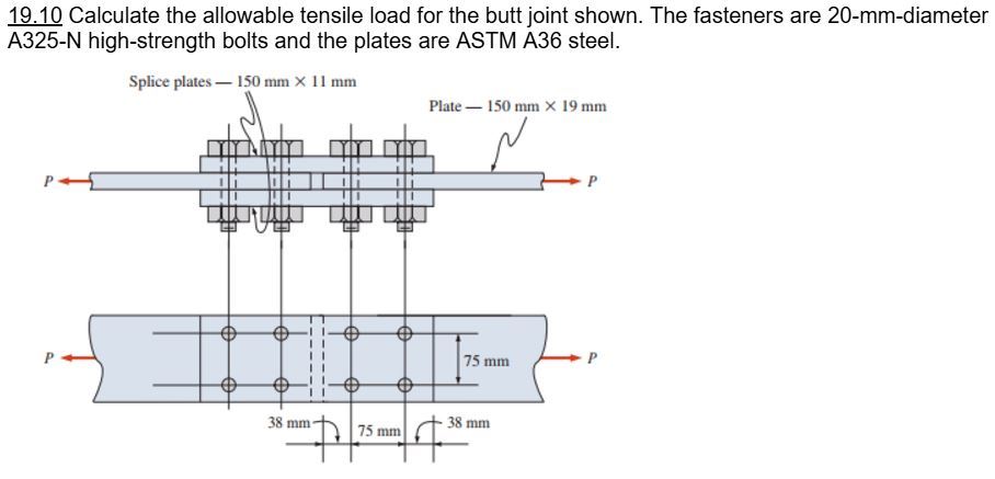 1 9 . 1 0 Calculate the allowable tensile load