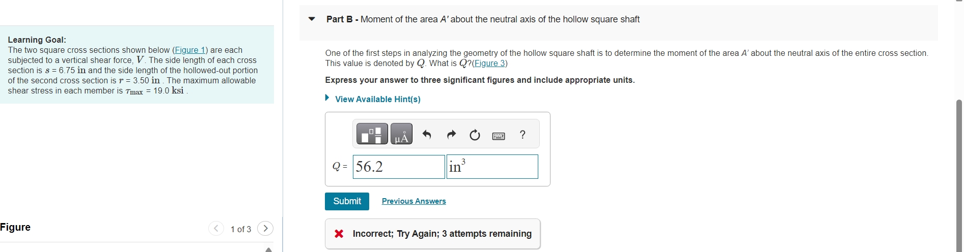 Learning Goal: The two square cross sections