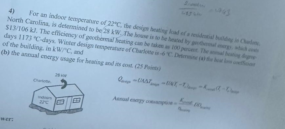 For an indoor temperature of 2 2 C , the design