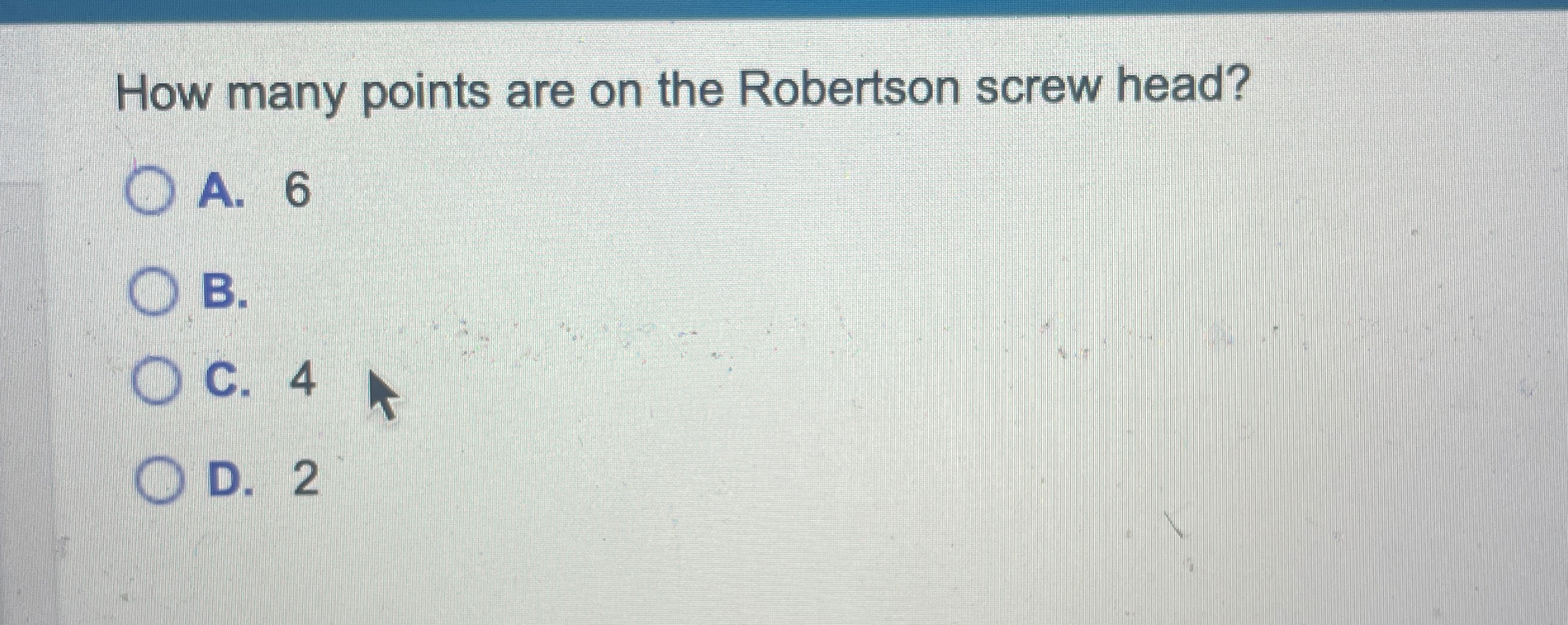 How many points are on the Robertson screw head?