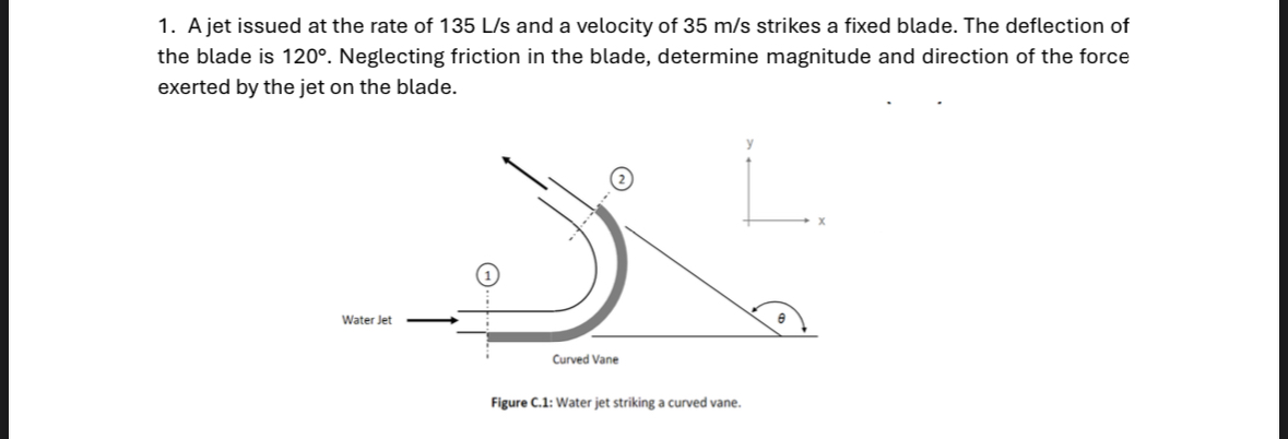 1 . A jet issued at the rate of \ ( 1 3 5 \
