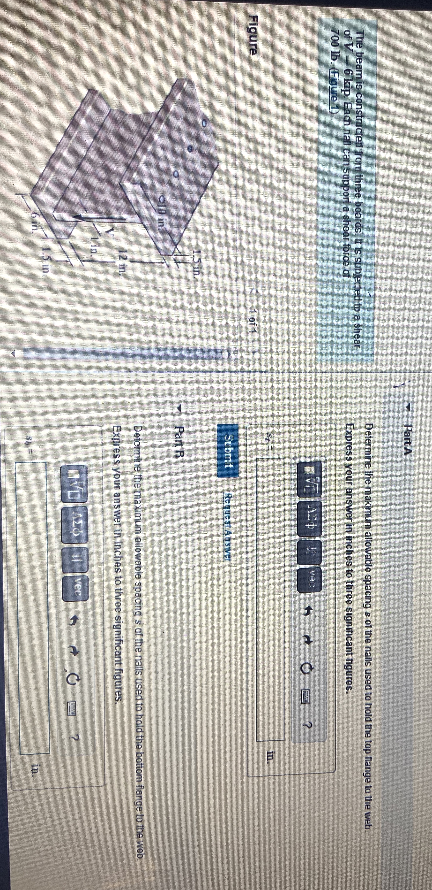 The beam is constructed from three boards. It is