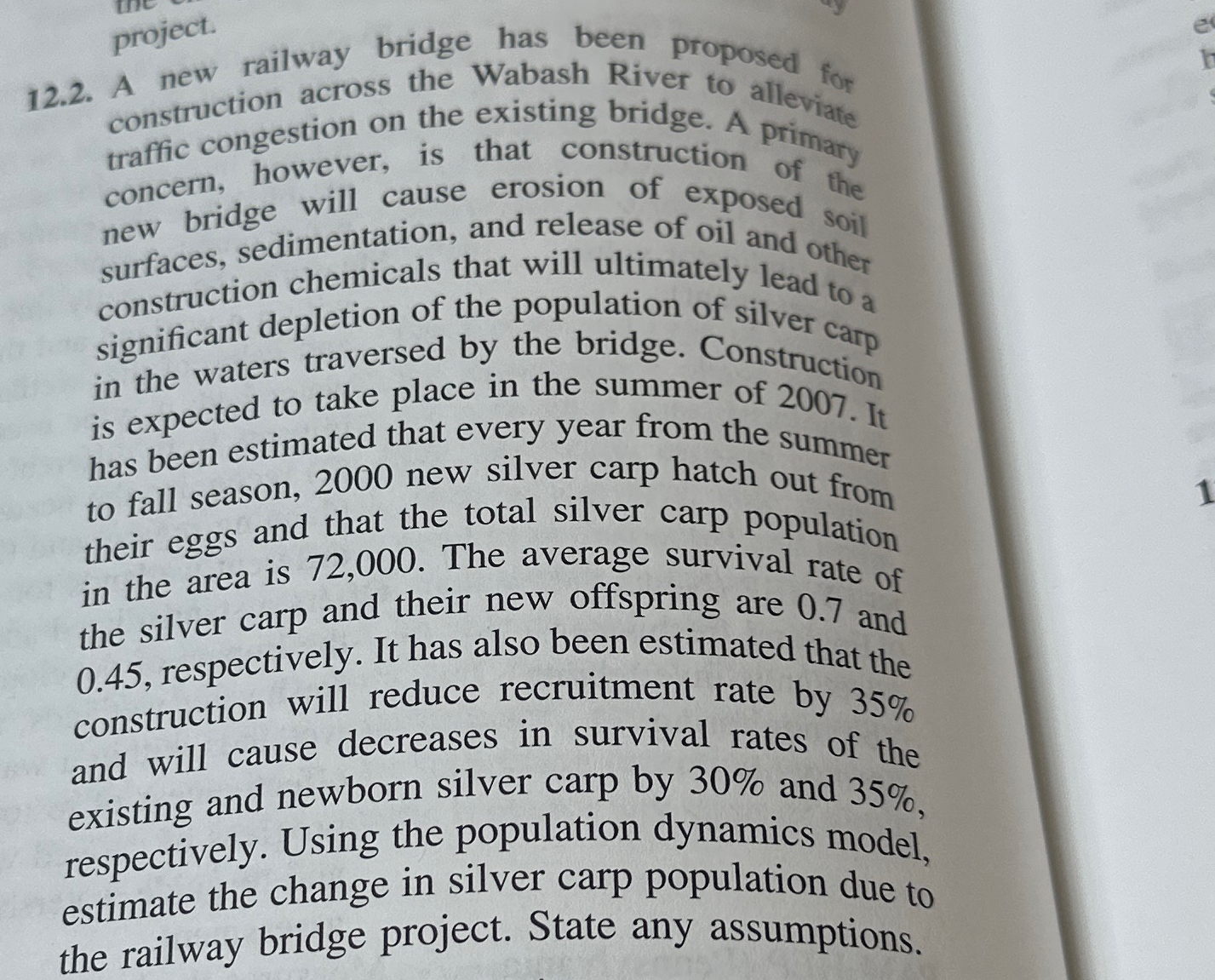 1 2 . 2 . A new railway bridge has been proposed