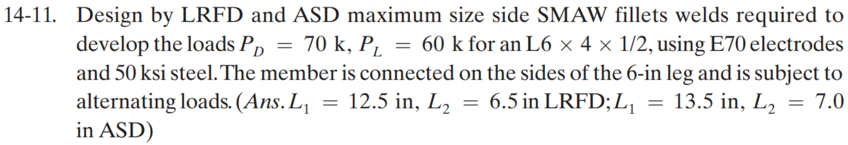 1 4 - 1 1 . Design by LRFD and ASD maximum size