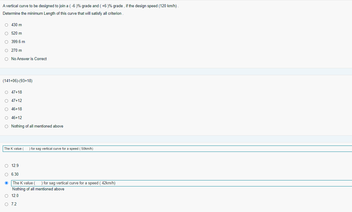A vertical curve to be designed to join a ( - 6 )