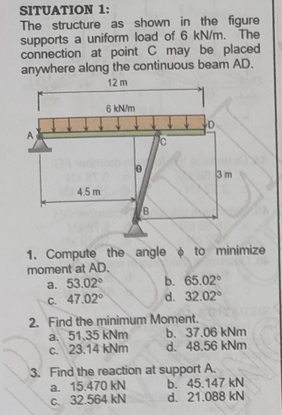 SITUATION 1 : The structure as shown in the